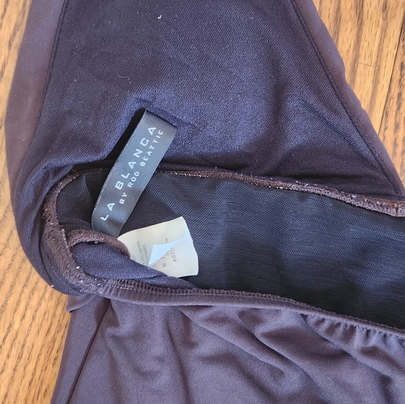 LA BLANCA Brown one piece swim 6 - Picture 2 of 4